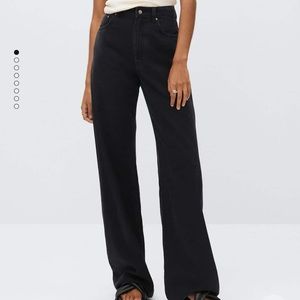 Mango high waisted wide leg black jeans. Size 4.